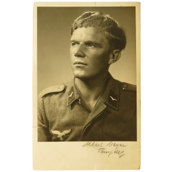 Porträtfoto des Flakkanoniers der Luftwaffe in Fliegerbluse. Espenlaub militaria